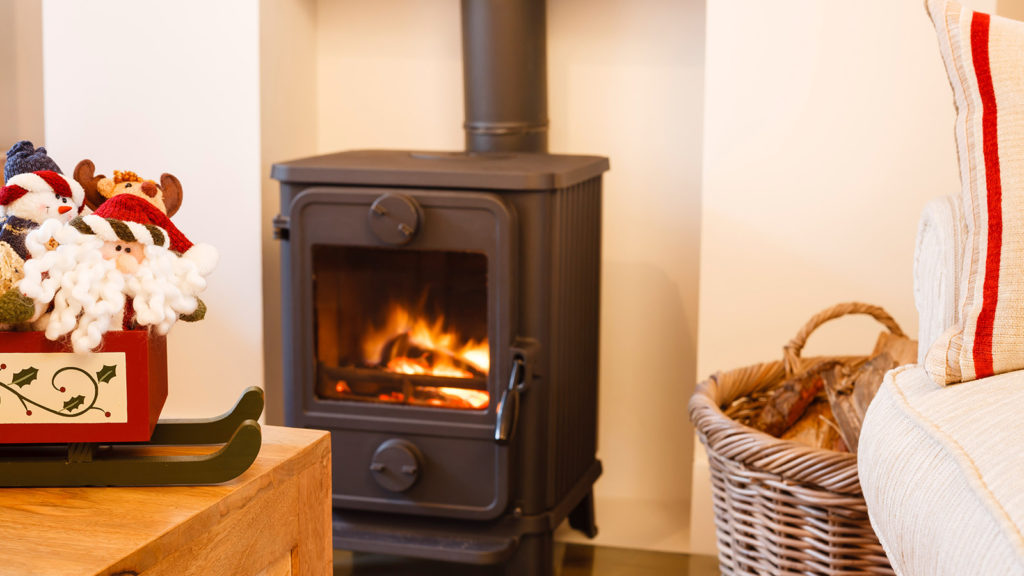 wood burner in living room