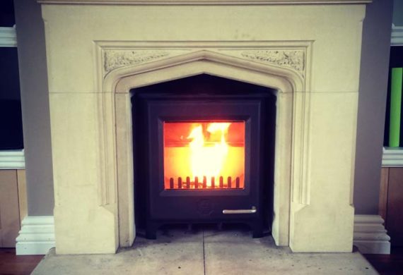 flames in professionally fitted stove